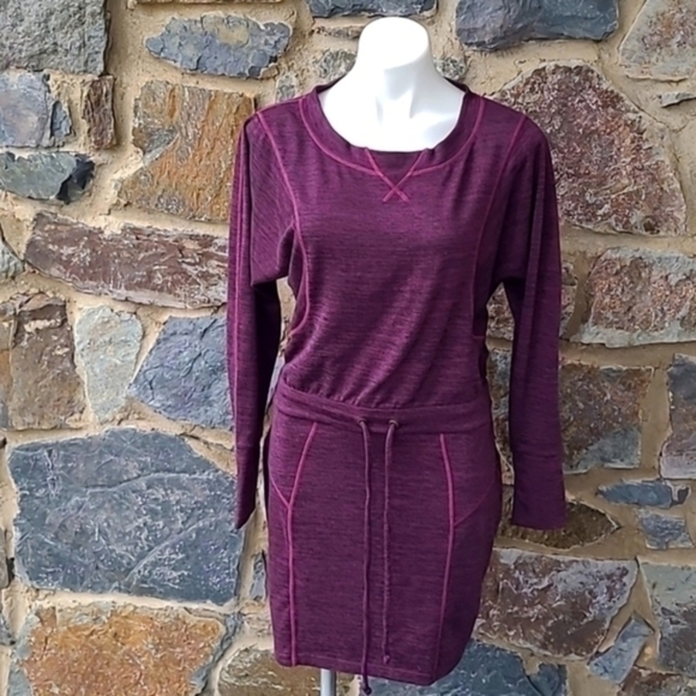 Athleta Give it Your All Dress Long Sleeve Drawstring Waist Outdoor dress size M
